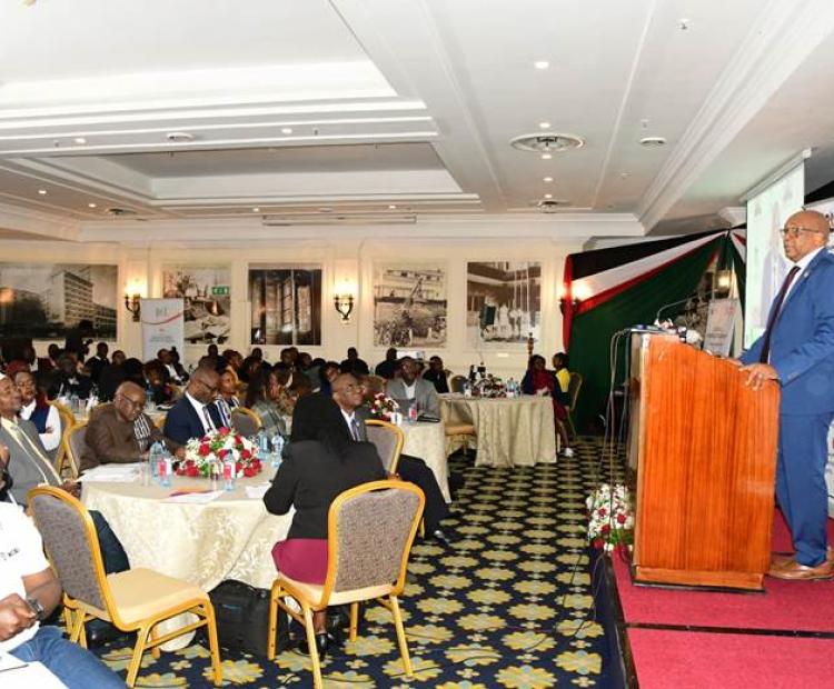 Dr. Masini Ichwara, DG State Department for Economic Planning (SDEP) delivering the key note address on behalf of the Principal Secretary SDEP Dr. Boniface Makhokha during the world population day celebrations.